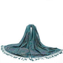 Модный женский длинный мягкий оберточный жаккардовый шарф из рисунка пиона